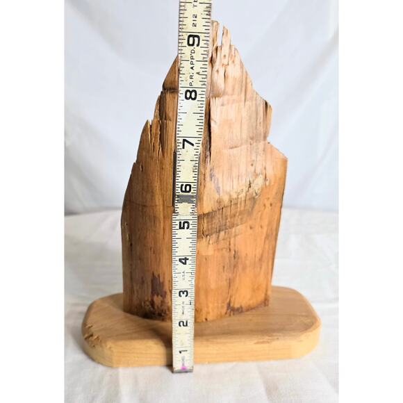 Vintage Handcrafted Wooden "Mountain" Statue Shelf Sitter 9" Tall - Picture 6 of 6